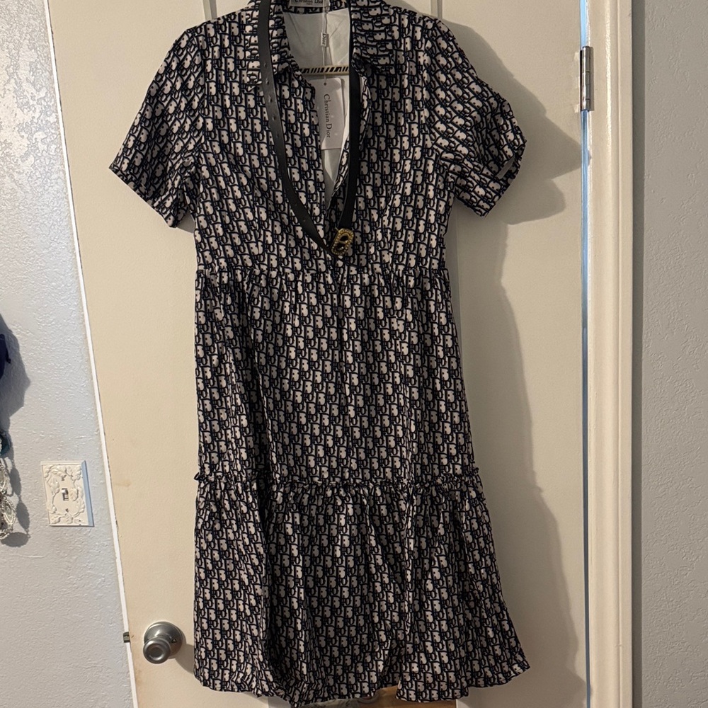 Dior Black and White Mini Dress